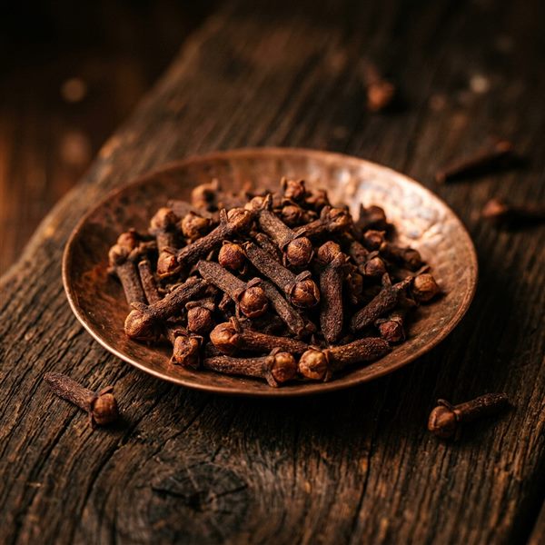 Aromatic whole dried cloves with intact crowns